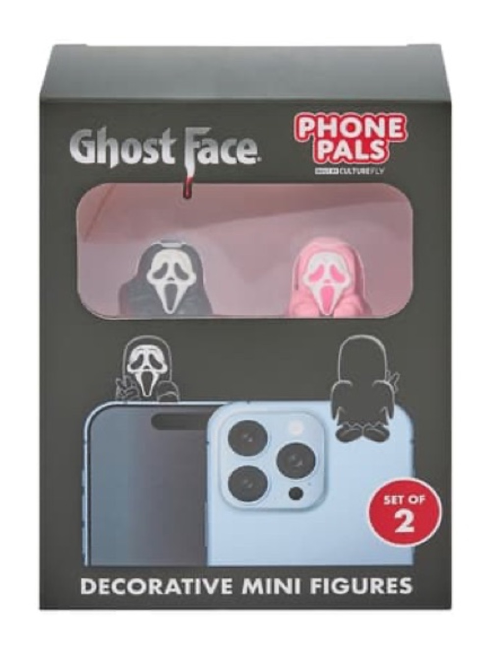 Ghost Face Huggers Phone Pals CultureFly Ghostface Mini Figure 2 Black & Pink